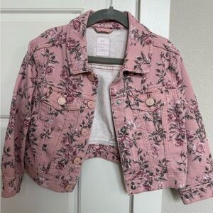Gap x Love Shack Fancy Girls Pink Floral Denim Jacket